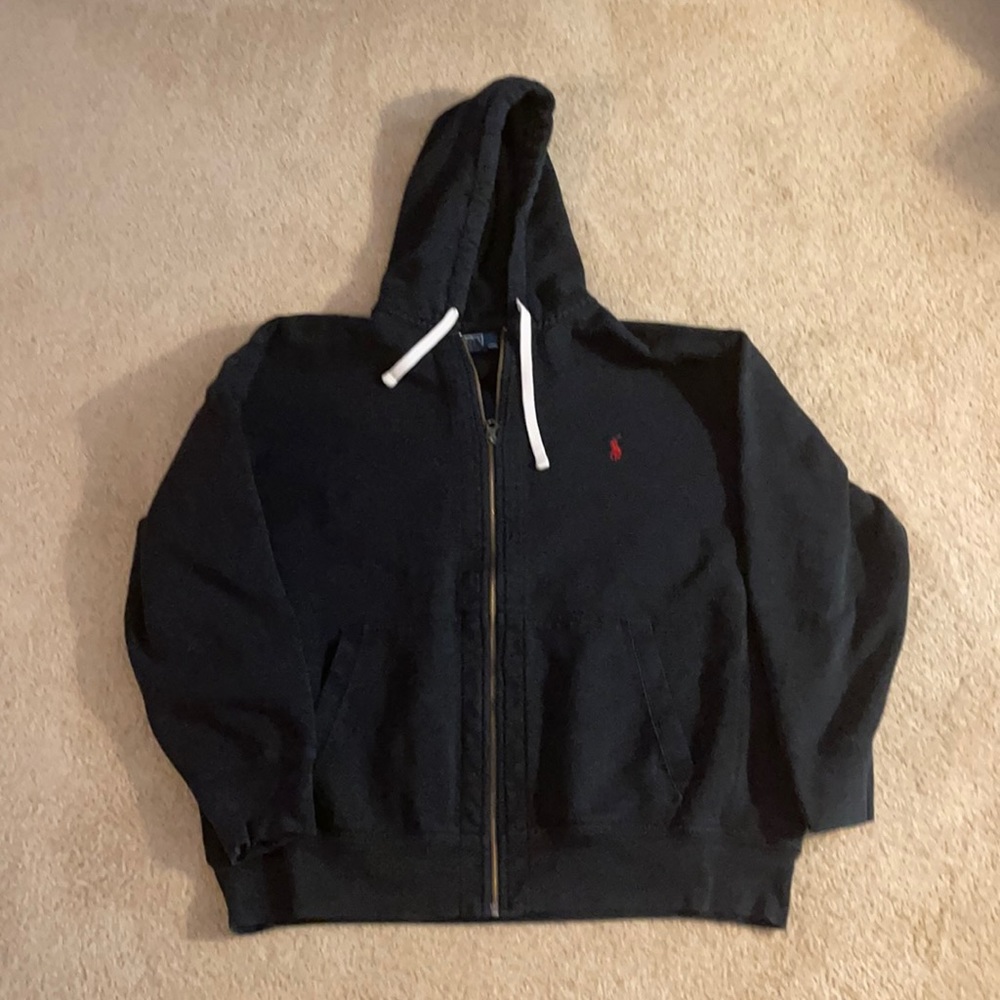 Polo Ralph Lauren Black Zip Up Hoodie XXL
